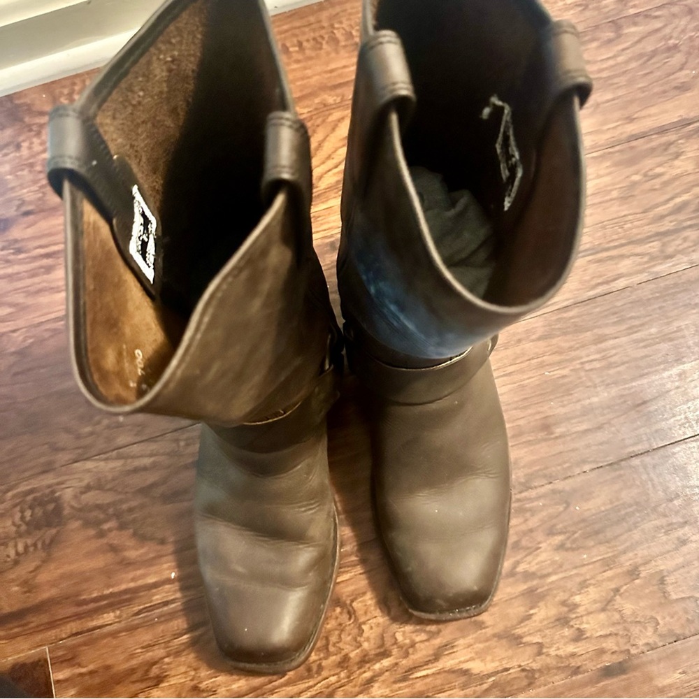 Frye Harness 12r Moto boots in brown - Picture 9 of 13